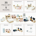 Φορτώστε την εικόνα στον προβολέα γκαλερί, Παιδικό ξύλινο σετ Δωμάτιο με έπιπλα