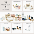Φορτώστε την εικόνα στον προβολέα γκαλερί, Παιδικό ξύλινο σετ Δωμάτιο με έπιπλα