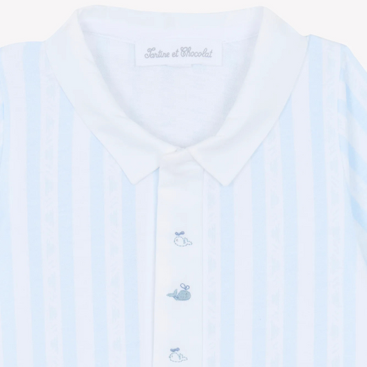 Βρεφικό φορμάκι Ριγέ μπλε σιέλ