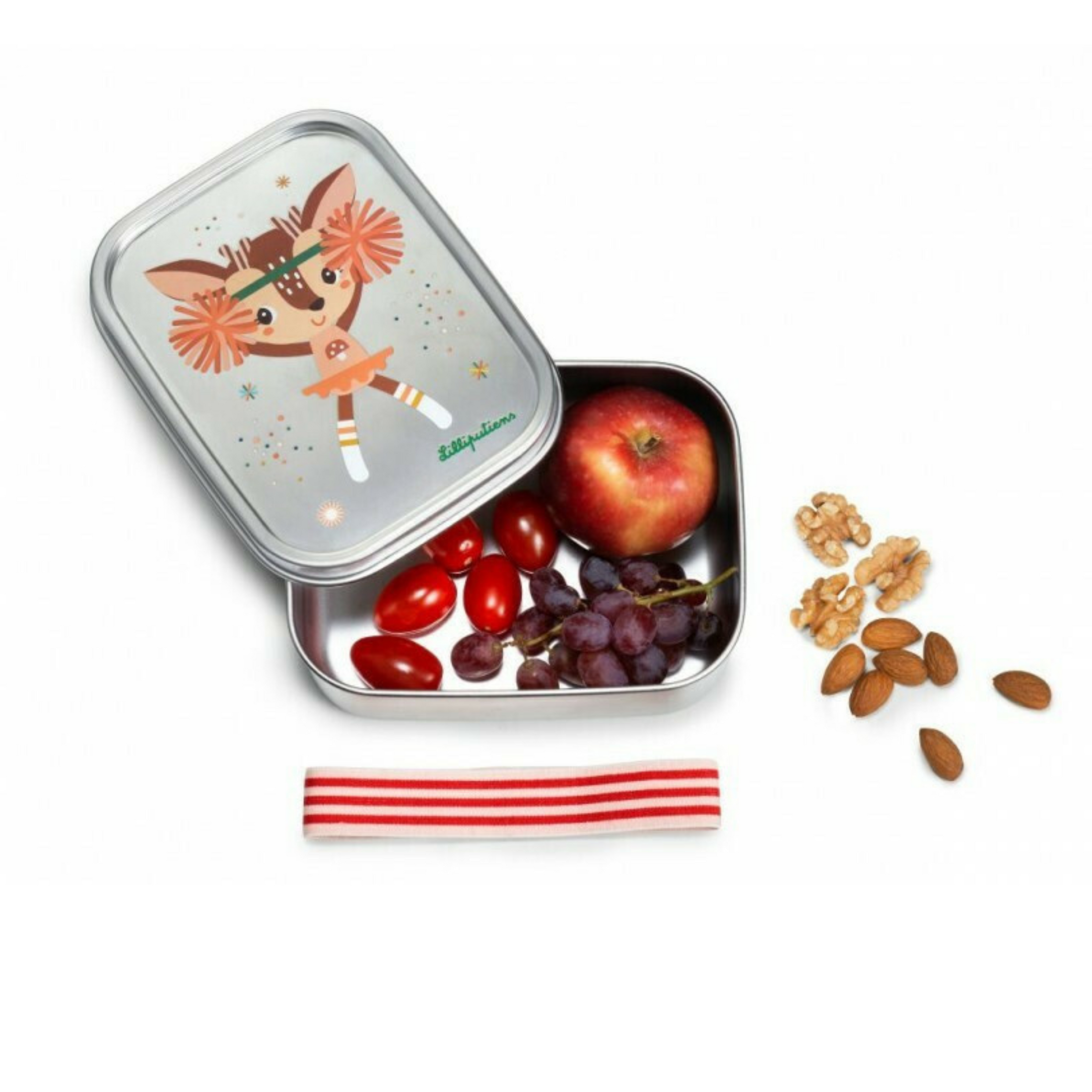 Παιδικό ανοξείδωτο φαγητοδοχείο με ελαστικό ιμάντα Wonder Stella