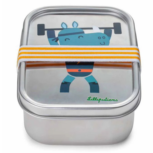 Παιδικό ανοξείδωτο φαγητοδοχείο με ελαστικό ιμάντα Super Marius