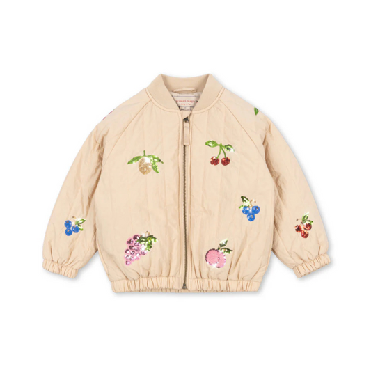 Παιδικό μπουφάν bomber με πούλιες σχέδιο Φρούτων