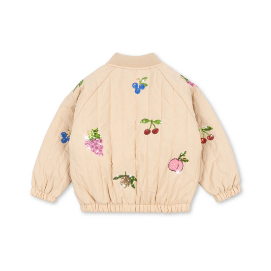Παιδικό μπουφάν bomber με πούλιες σχέδιο Φρούτων