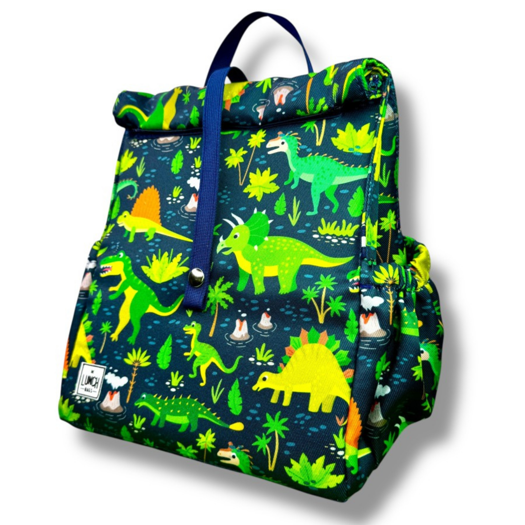 Παιδική τσάντα φαγητού Dinos με μπλε χερούλια