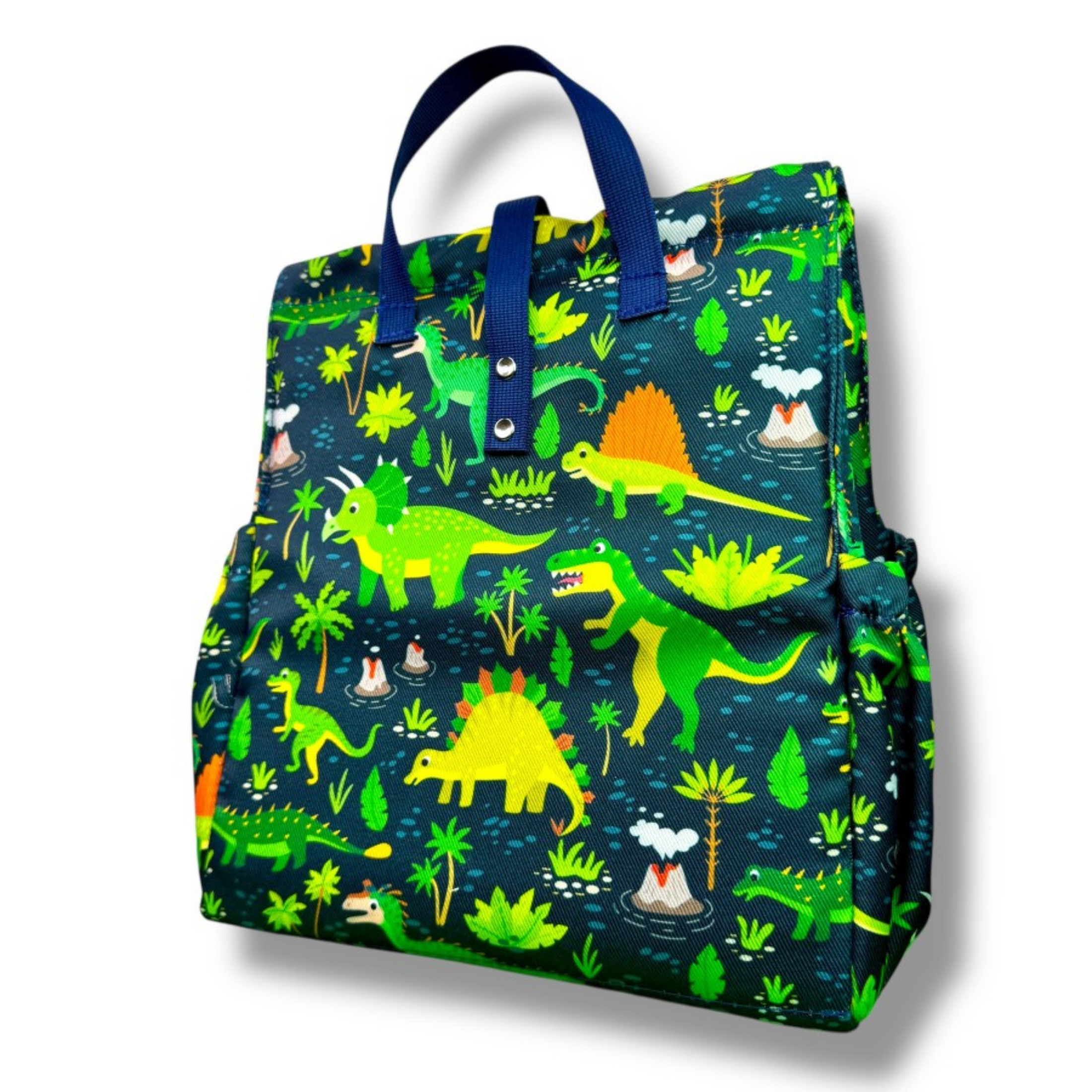 Παιδική τσάντα φαγητού Dinos με μπλε χερούλια