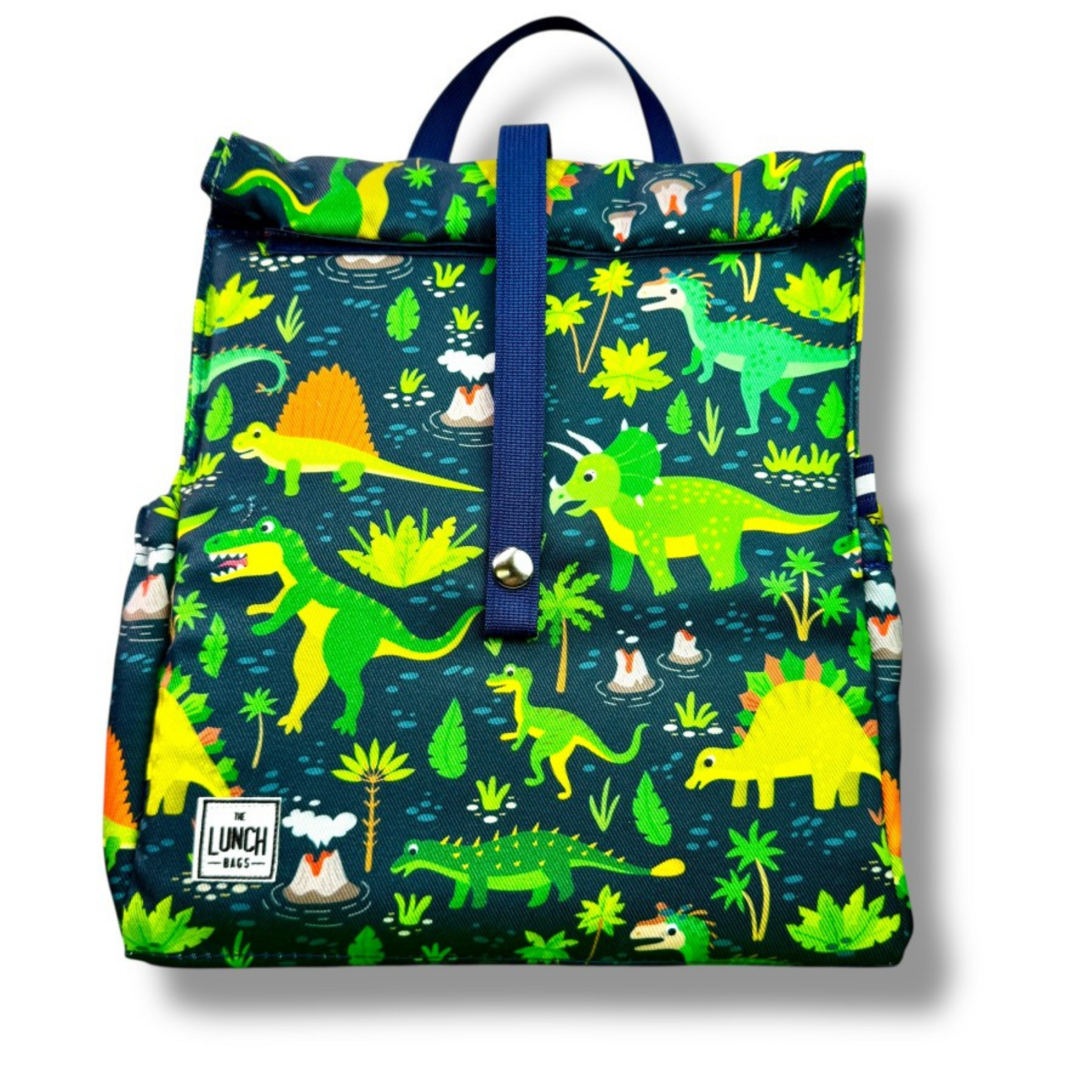 Παιδική τσάντα φαγητού Dinos με μπλε χερούλια