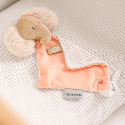 Βρεφικό πανάκι αγκαλιάς υφασμάτινο ελεφαντάκι μίνι ροζ Oli