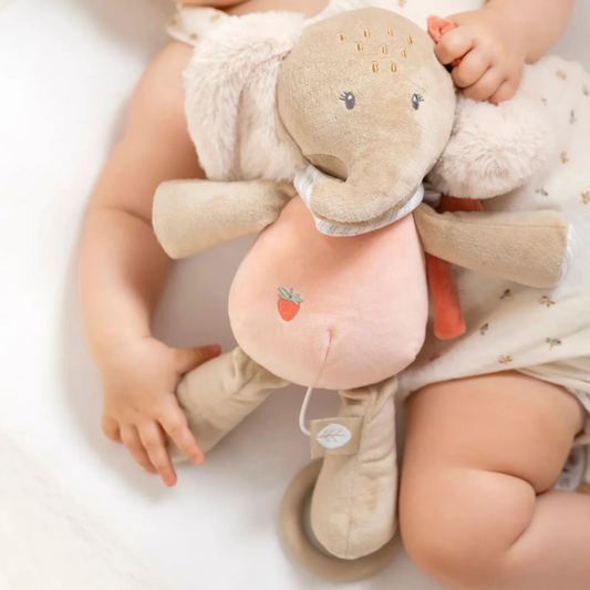 Βρεφικό παιχνίδι μουσικό λούτρινο ελεφαντάκι ροζ Oli