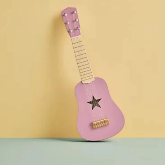 Παιδική ξύλινη κιθάρα ροζ σκούρο