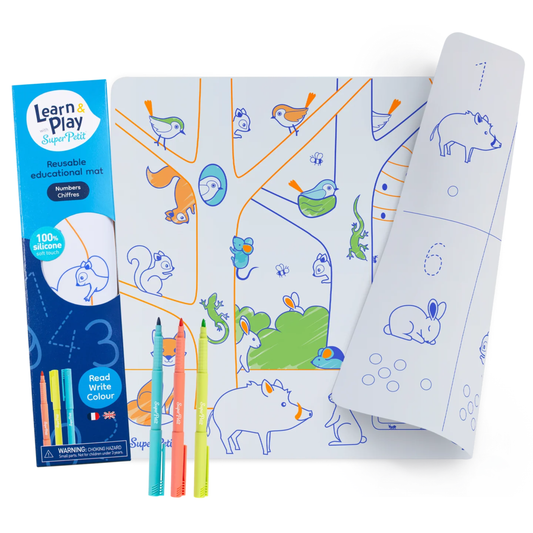 Παιδικό σουπλά σιλικόνης για ζωγραφική διπλής όψης Αριθμοί