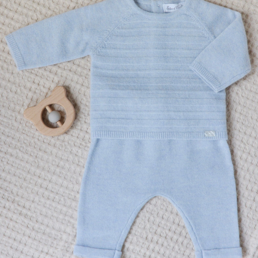 Βρεφικό σετ πλεκτό γαλάζιο