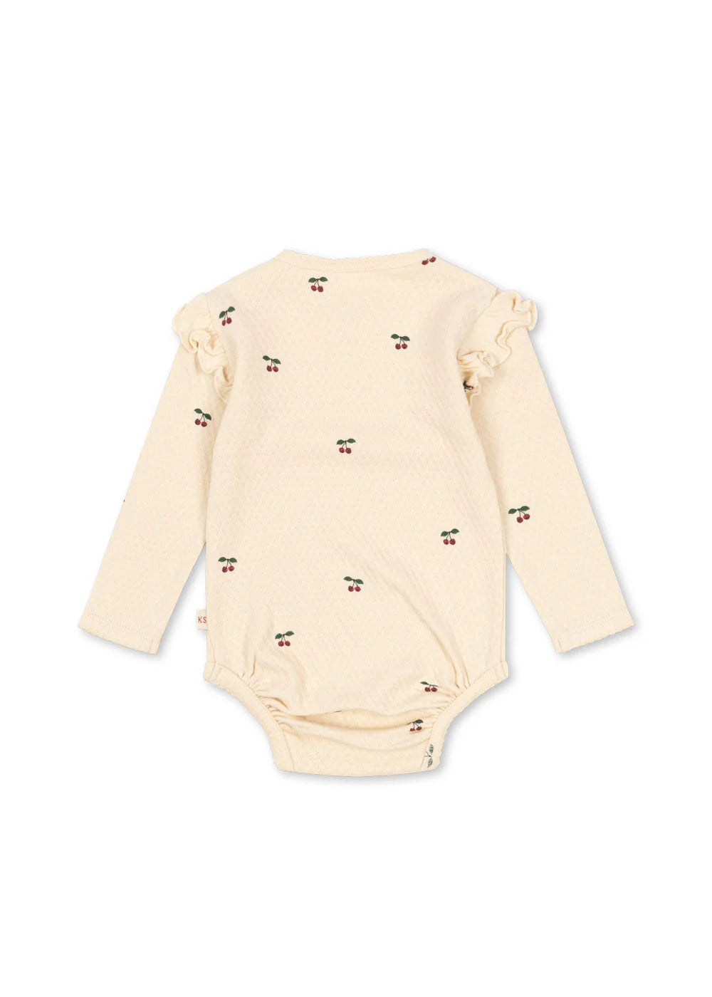 Bρεφικό κορμάκι με βολάν στους ώμους κεράσι