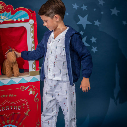 Παιδική μάλλινη ζακέτα με κουκούλα Μπλε