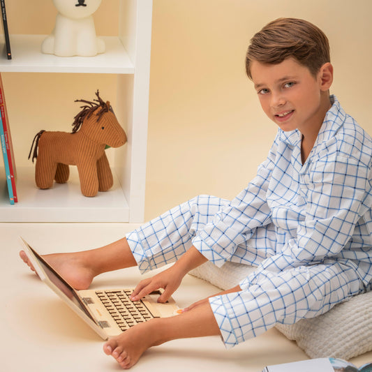 Παιδική πιτζάμα μπλε Αστέρια poplin