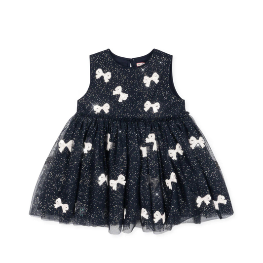 Παιδικό φόρεμα Yvonne με φιόγκους Night Sky