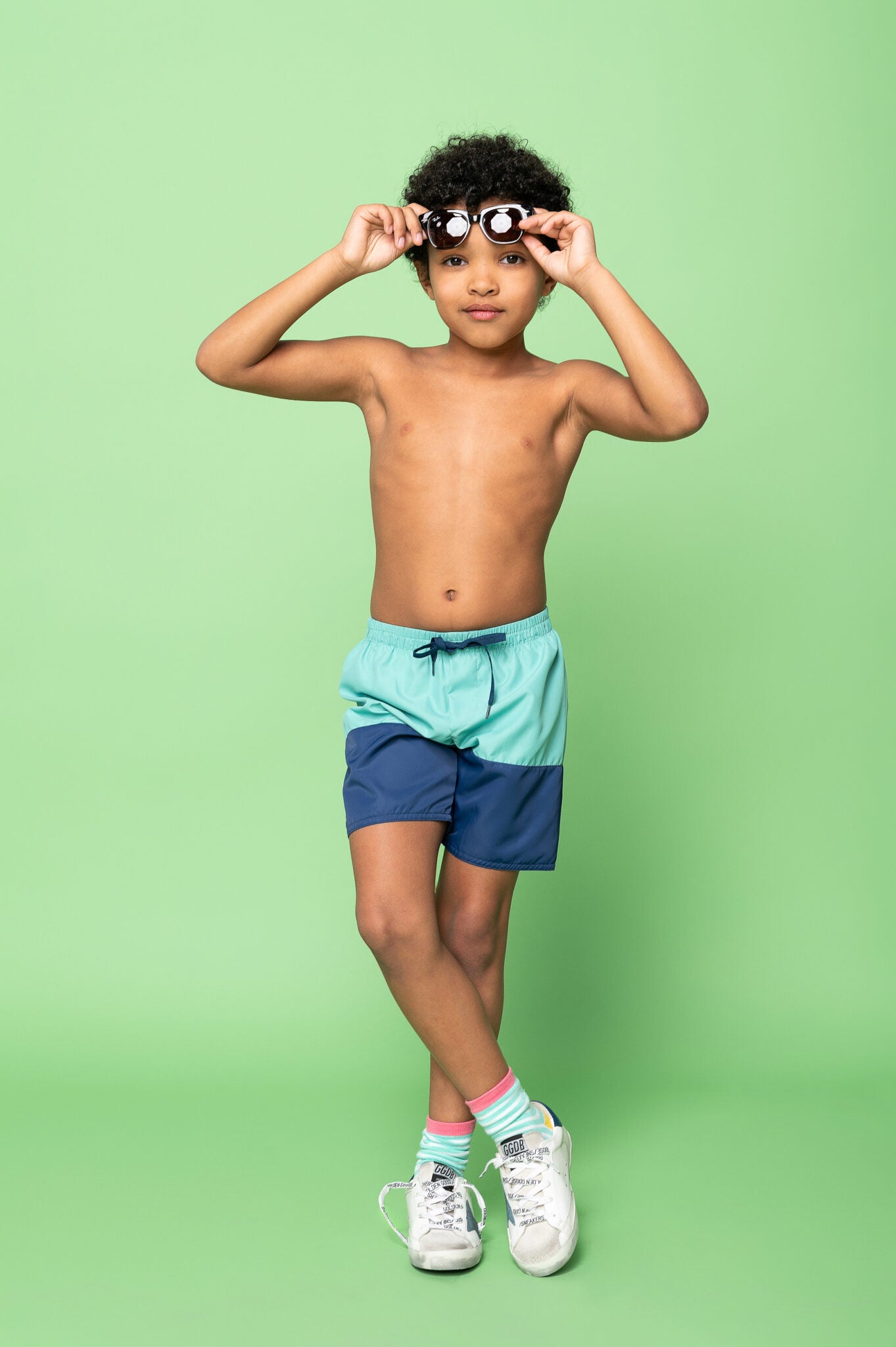 Boys swimsuit shorts Green and Blue