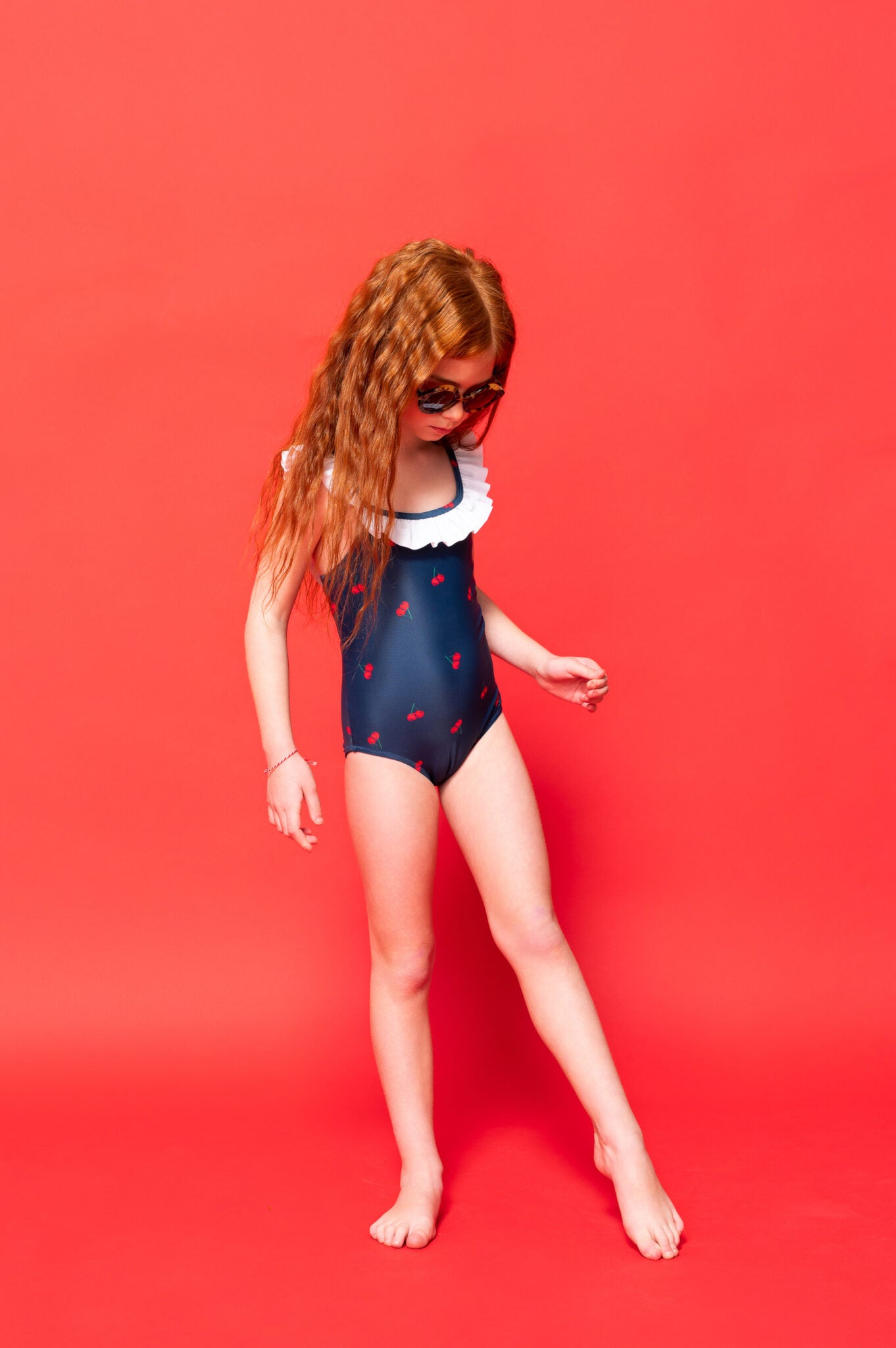 Girls One-Piece Swimsuit Cherries