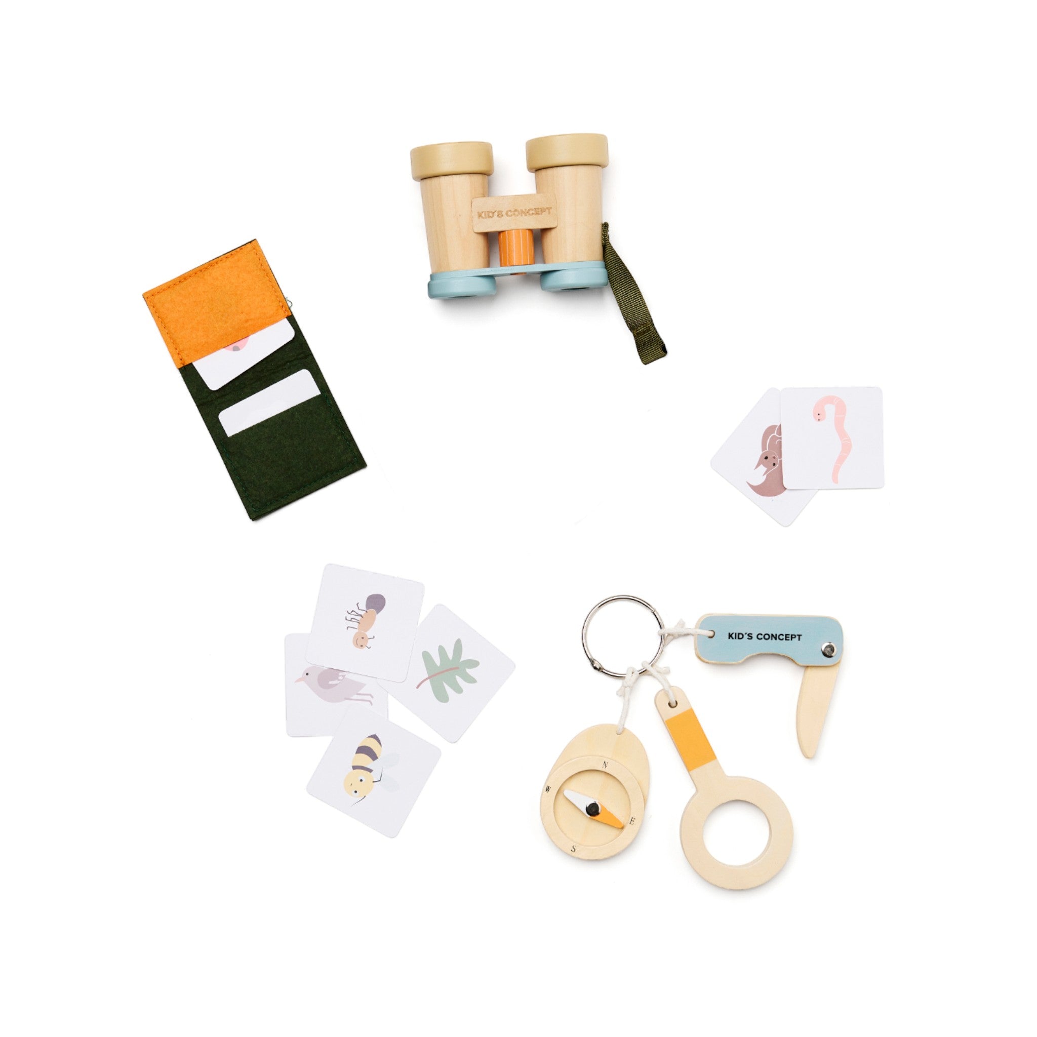 Kids wooden toy set Exploring nature