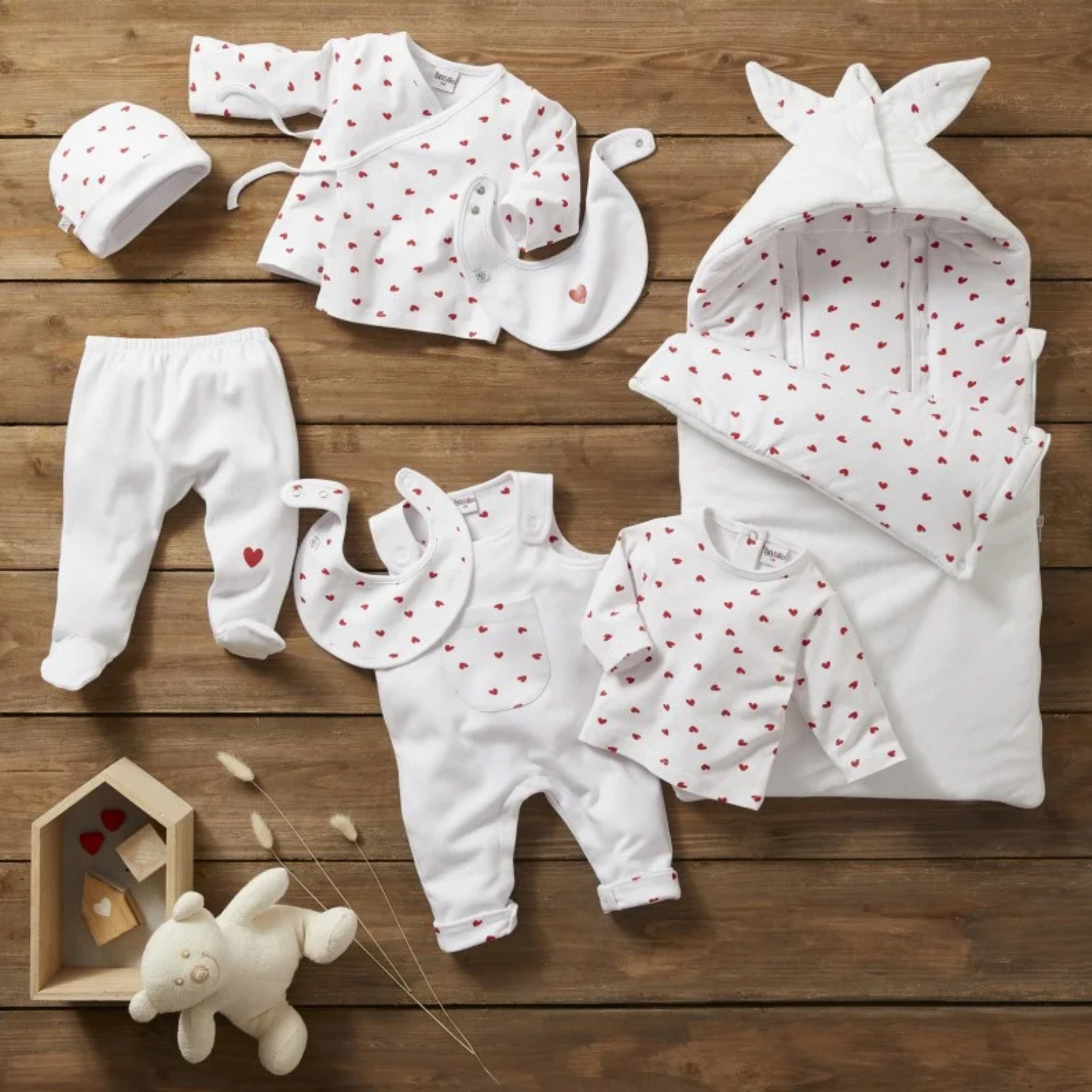 Baby kimono onesie Hearts