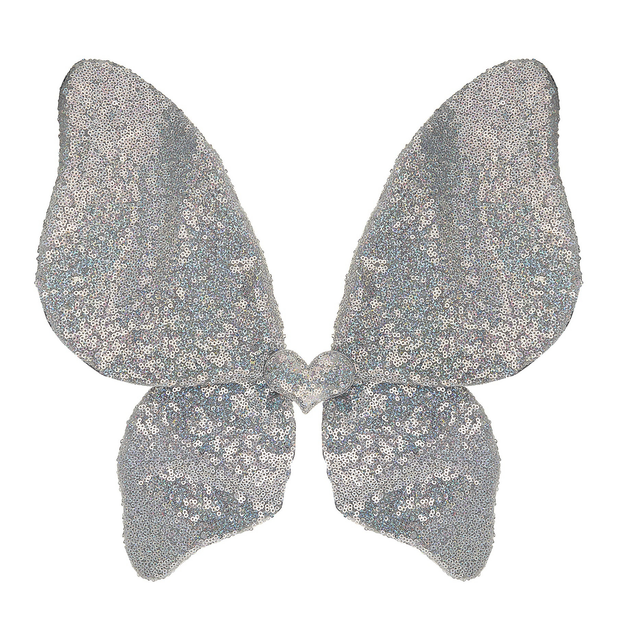 Girls silver wings with glitter