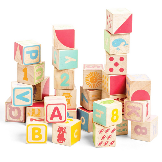 Children's wooden ABC cube puzzle toy