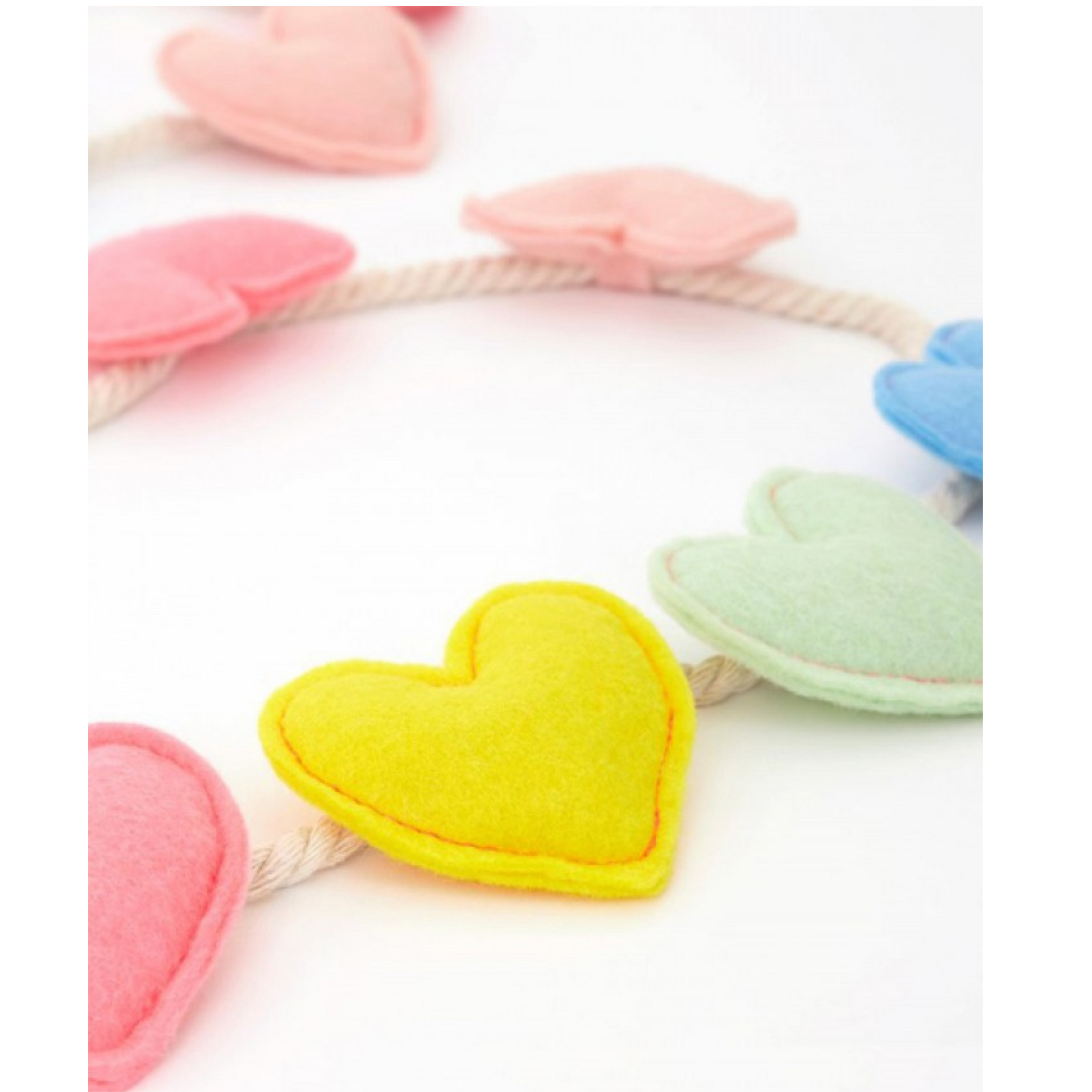 Children's garland fabric hearts