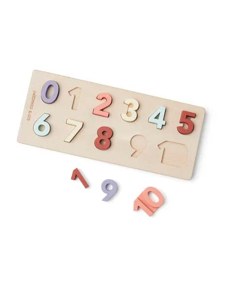 Children's wooden toy Puzzle with numbers 1-10