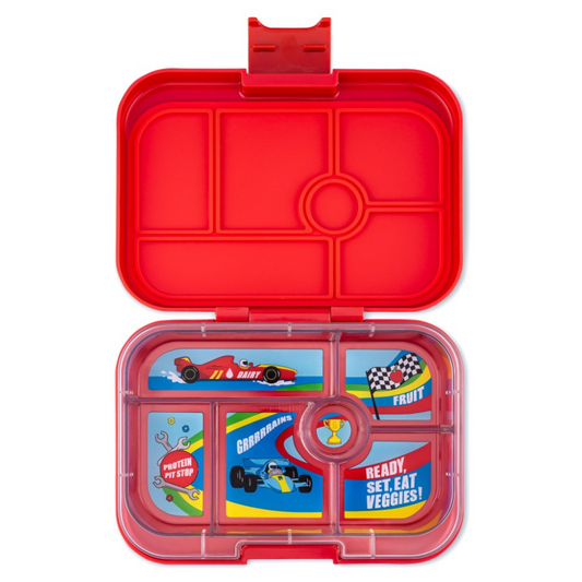 Children's Lunch Box with 6 Compartments Race Cars-Roar Red