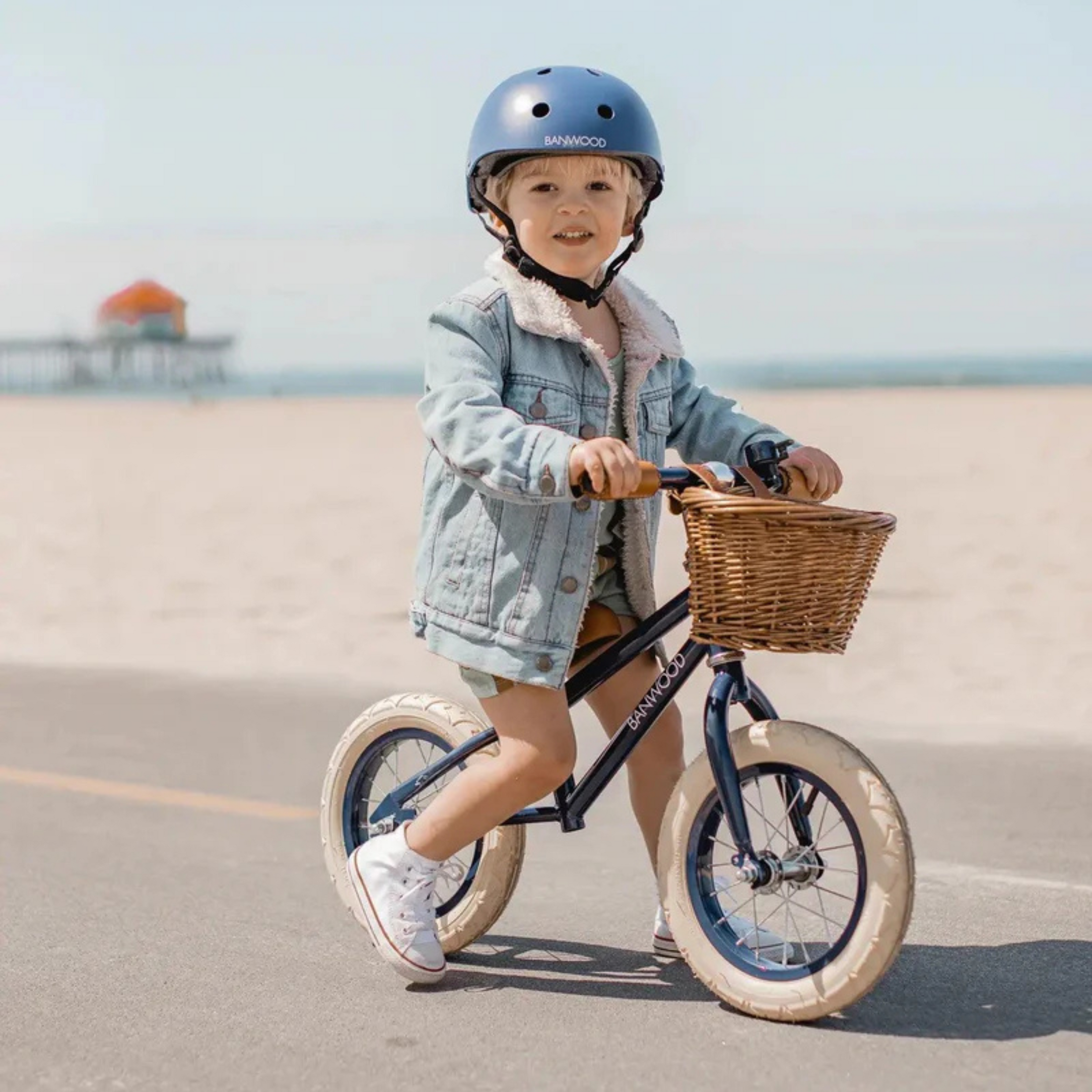 Children's balance bike First Go Navy Blue