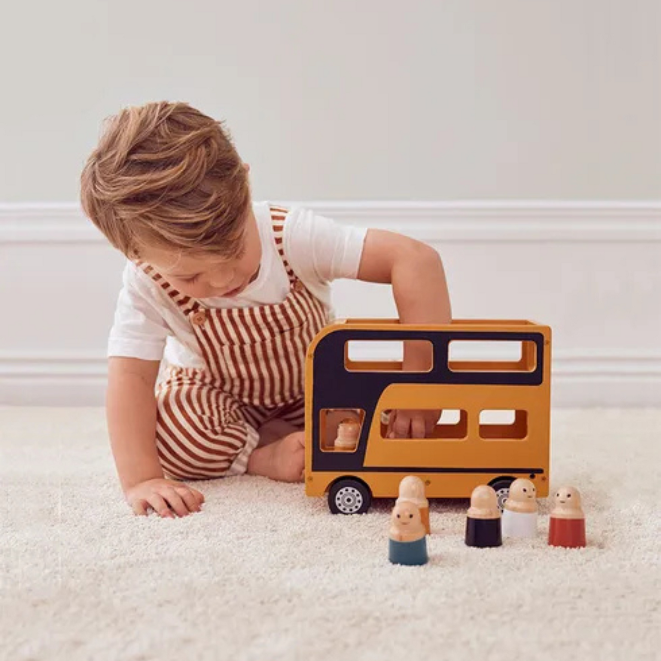 Children's wooden double-decker bus - Aiden city tour