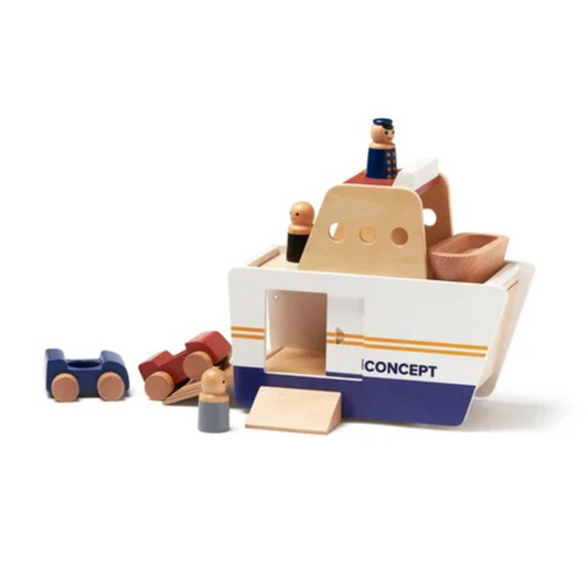 Children's wooden ship with cars AIDEN