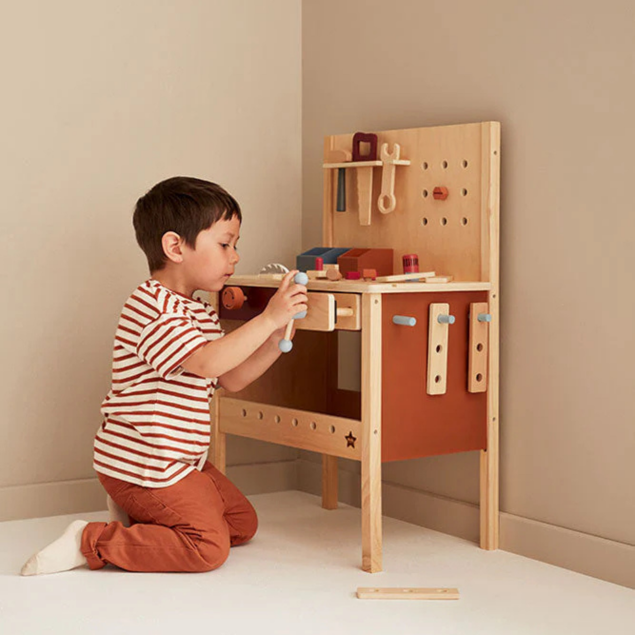 Children's wooden toy tool bench KID'S HUB