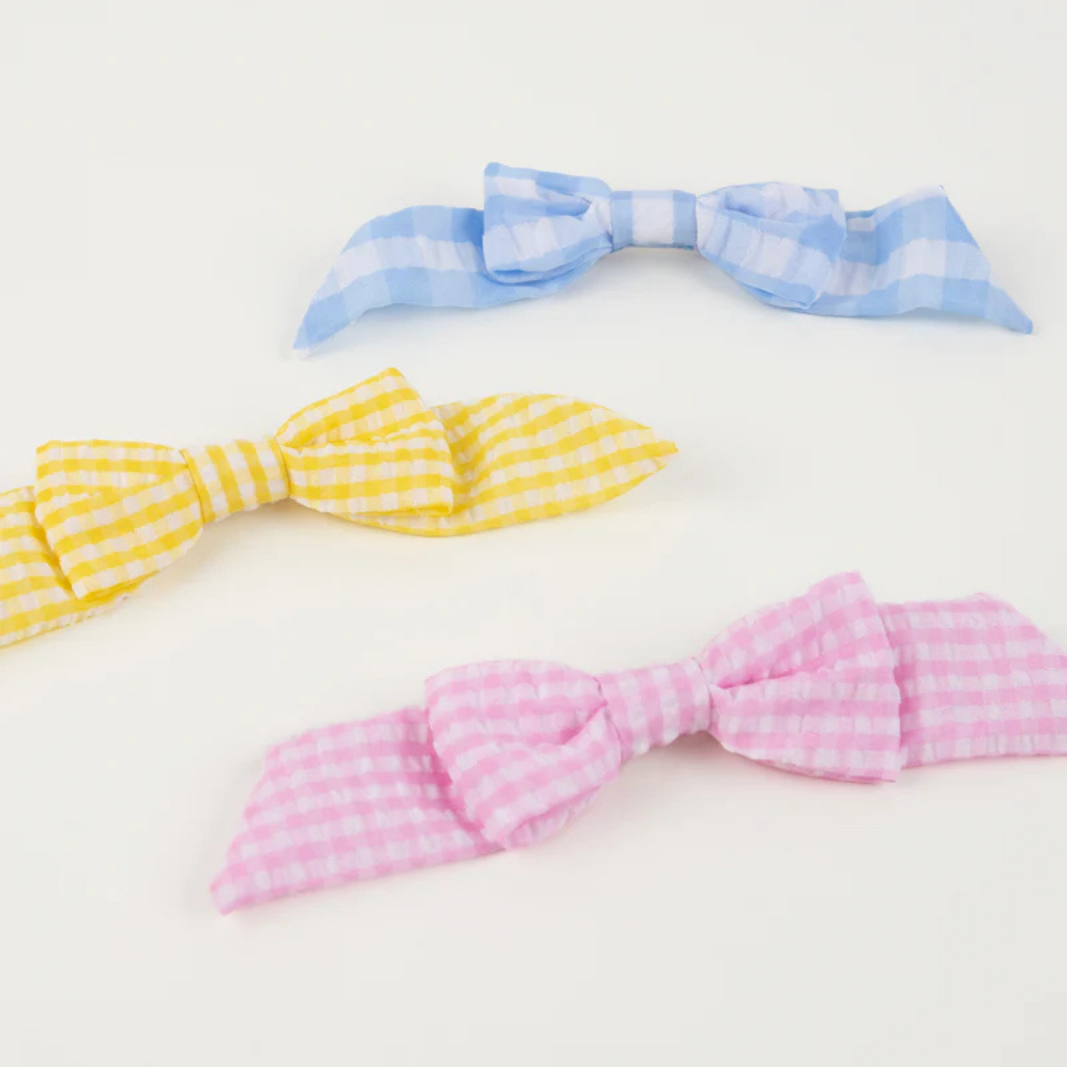 Girls Gingham Bow Hair Clips