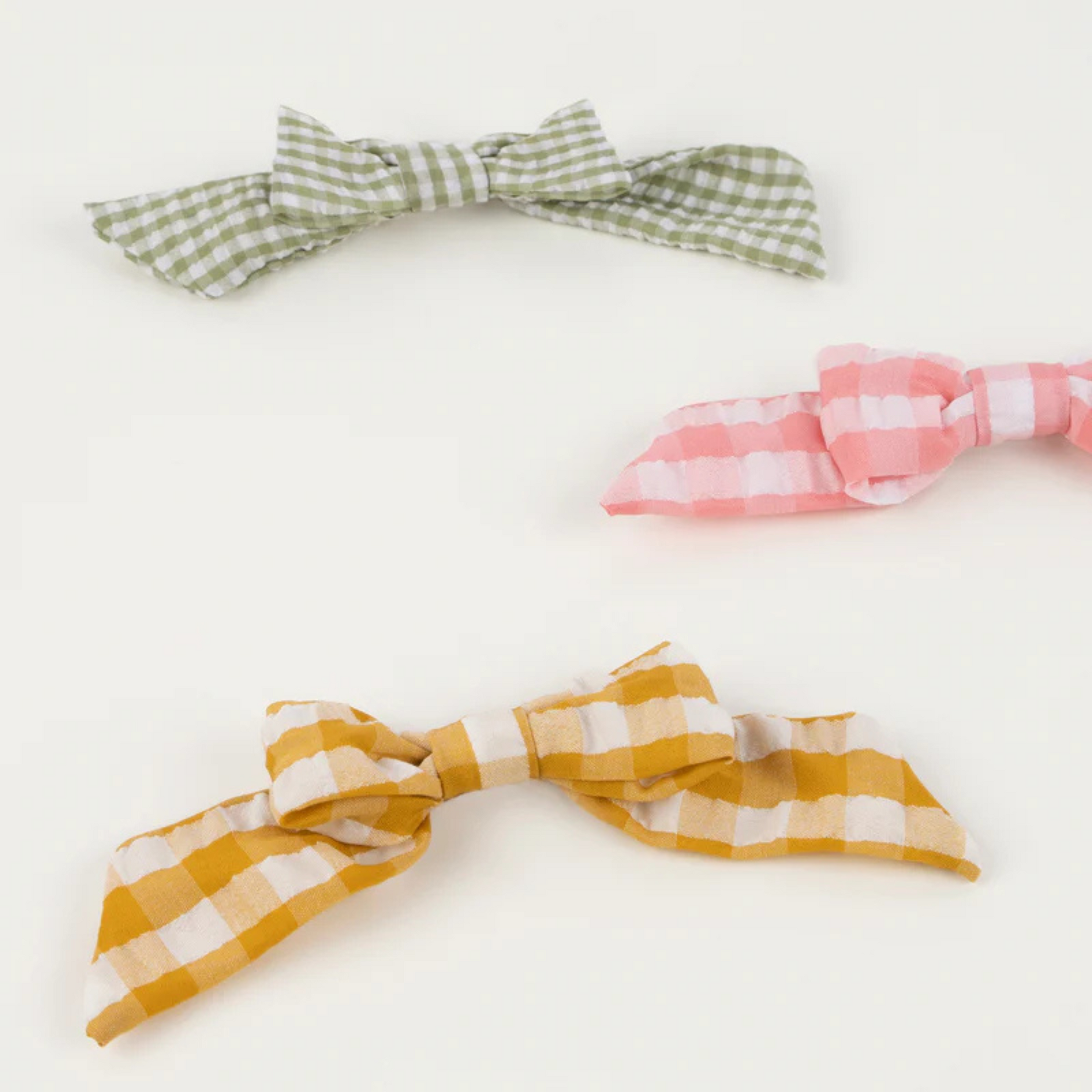 Girls Gingham Bow Hair Clips