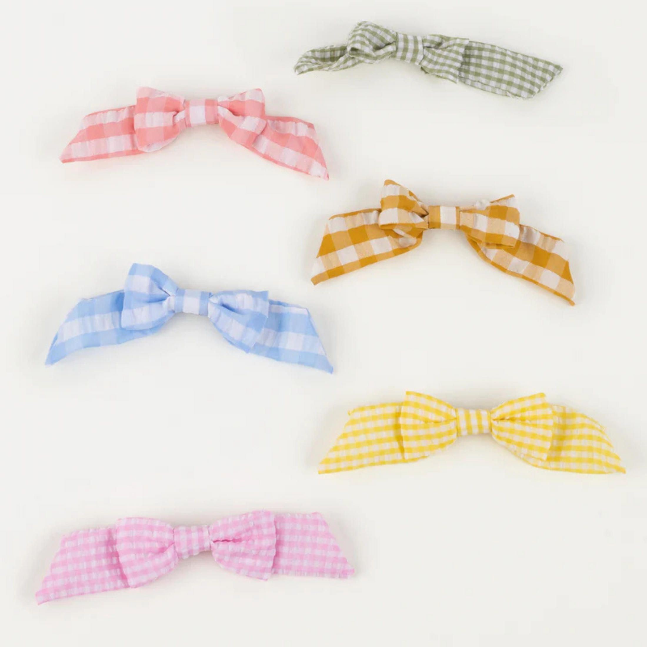 Girls Gingham Bow Hair Clips