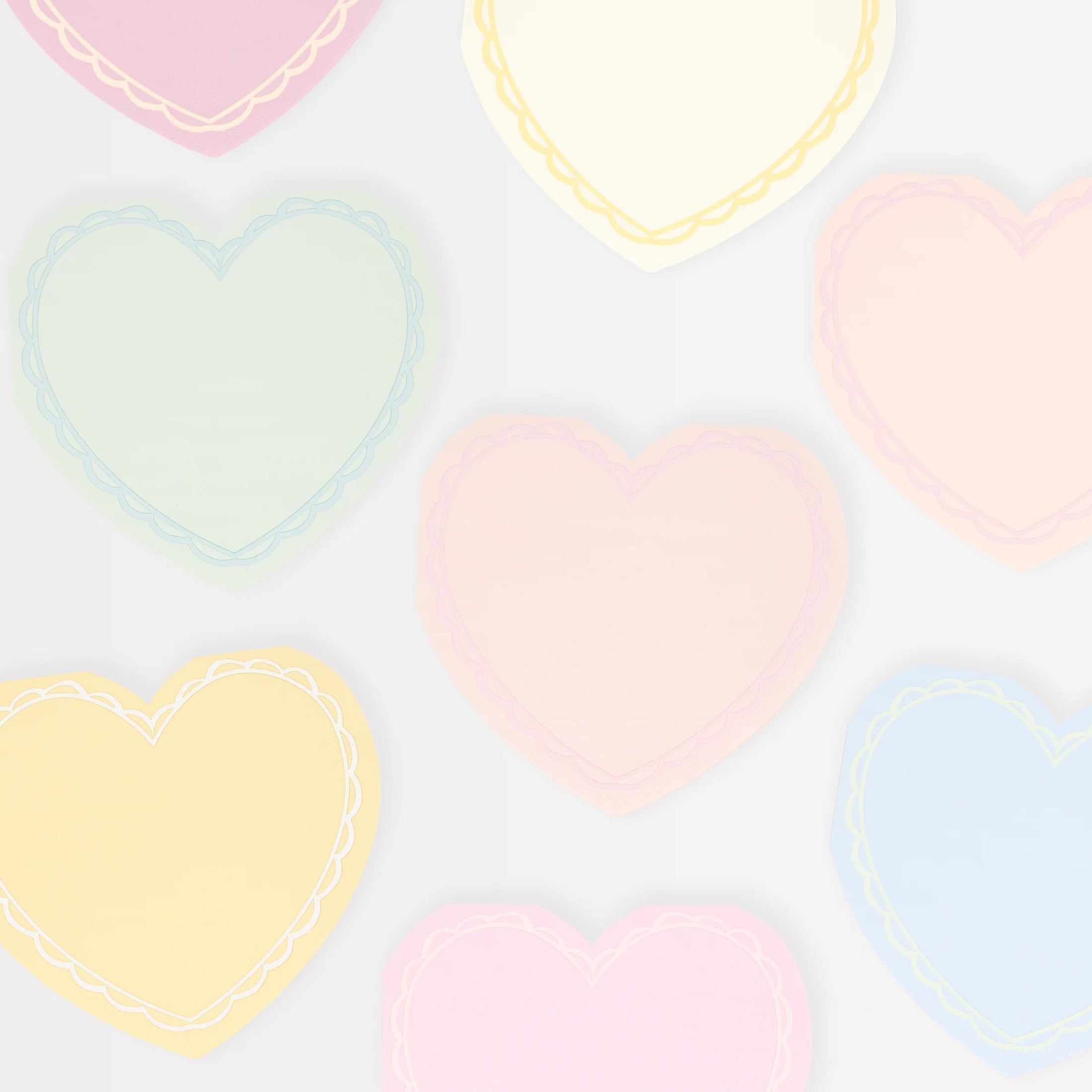 Παιδικές μικρές χαρτοπετσέτες Pastel καρδιά