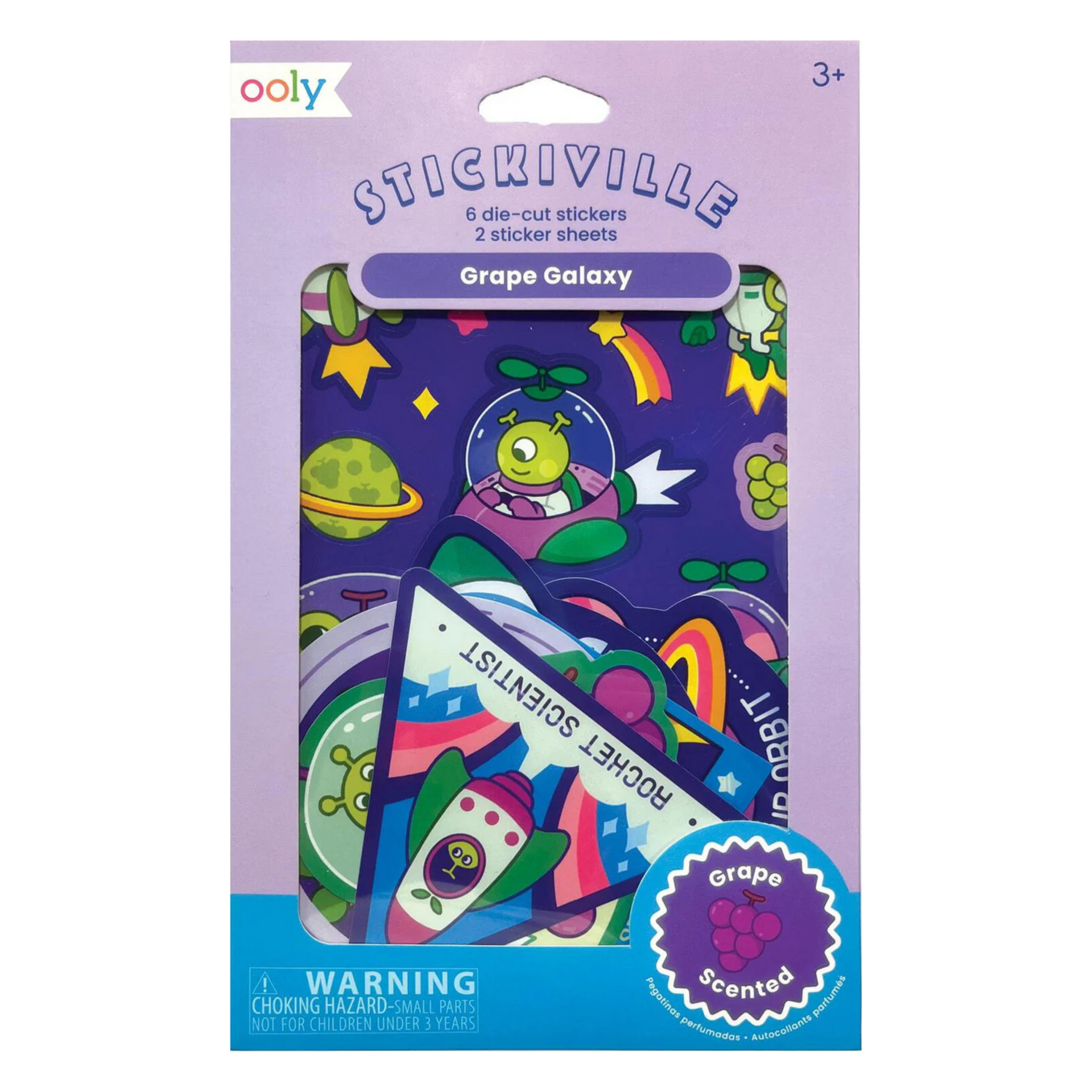 Stickiville Kids Stickers: Galaxy Grapes - Scented