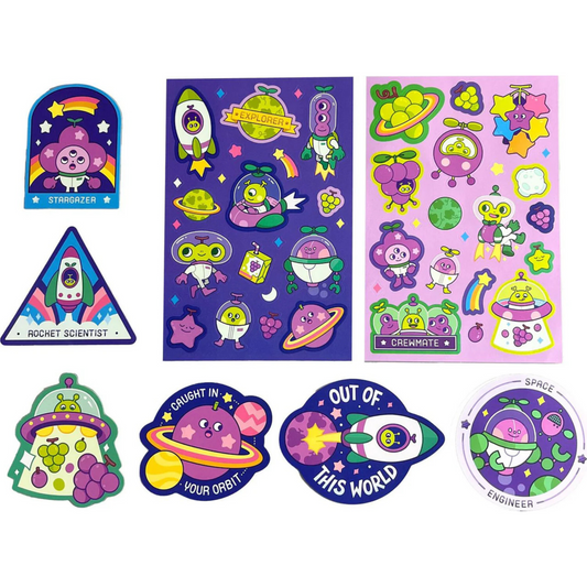 Stickiville Kids Stickers: Galaxy Grapes - Scented