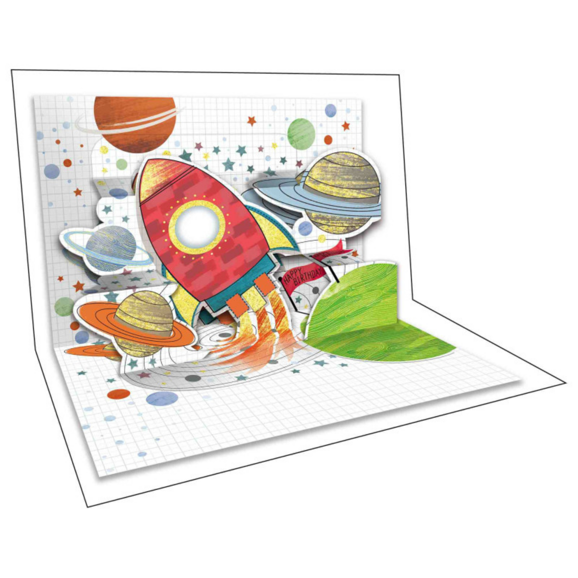 Spaceship Pop Up Greeting Card