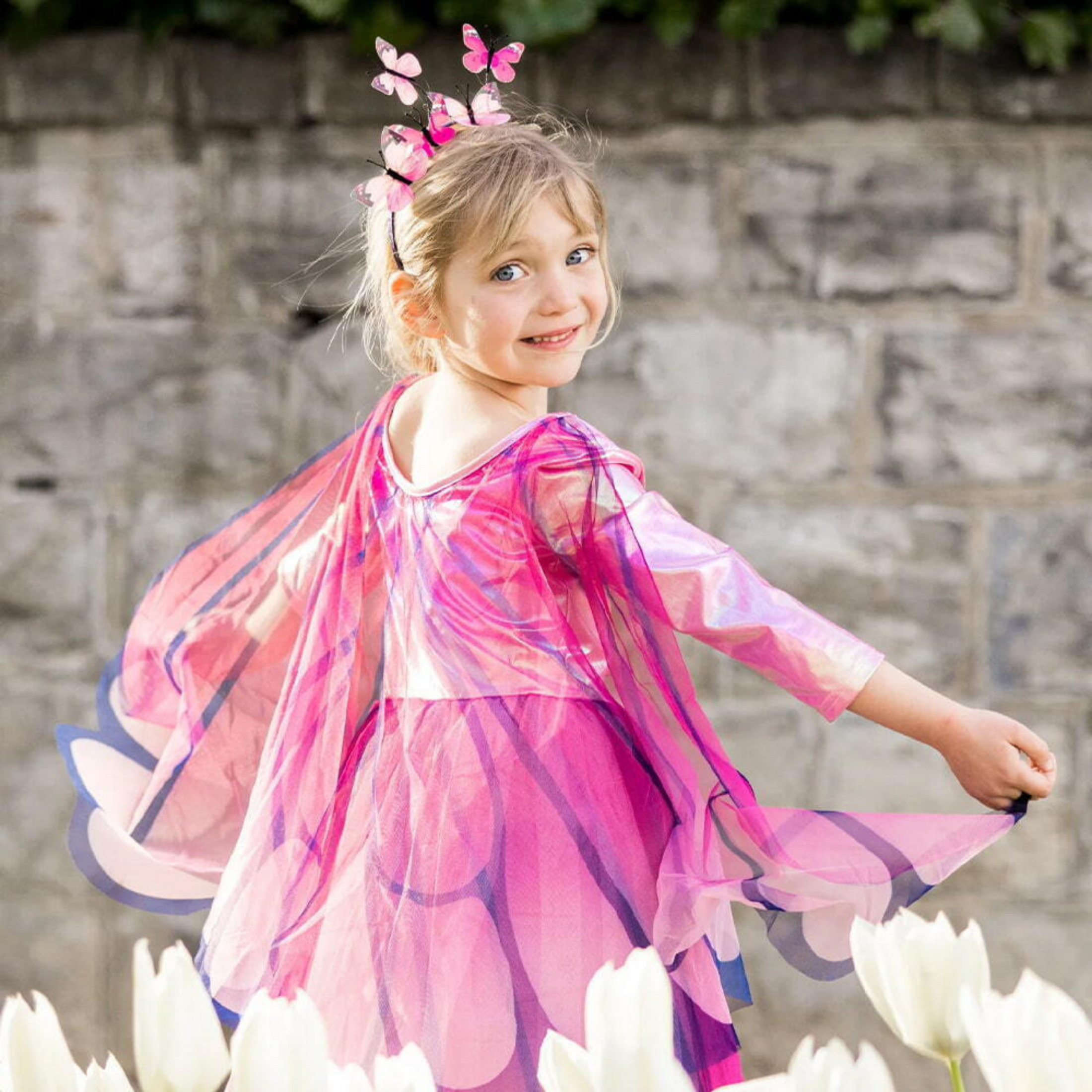 Children's Halloween costume Butterfly pink-fuchsia