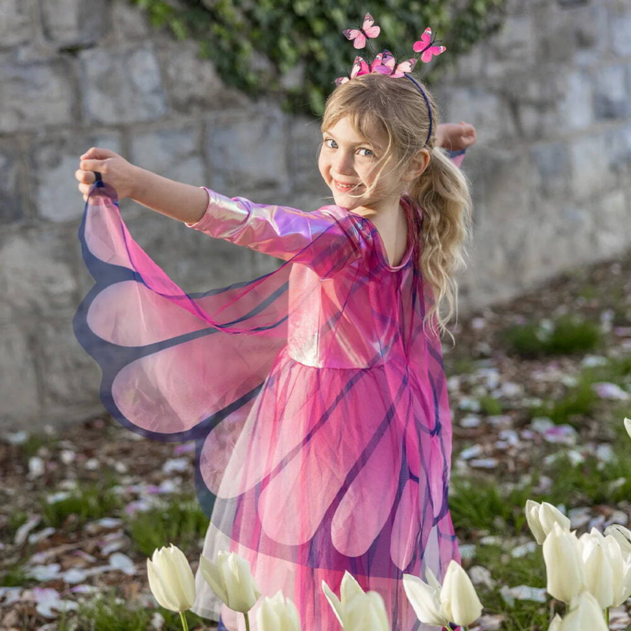 Children's Halloween costume Butterfly pink-fuchsia