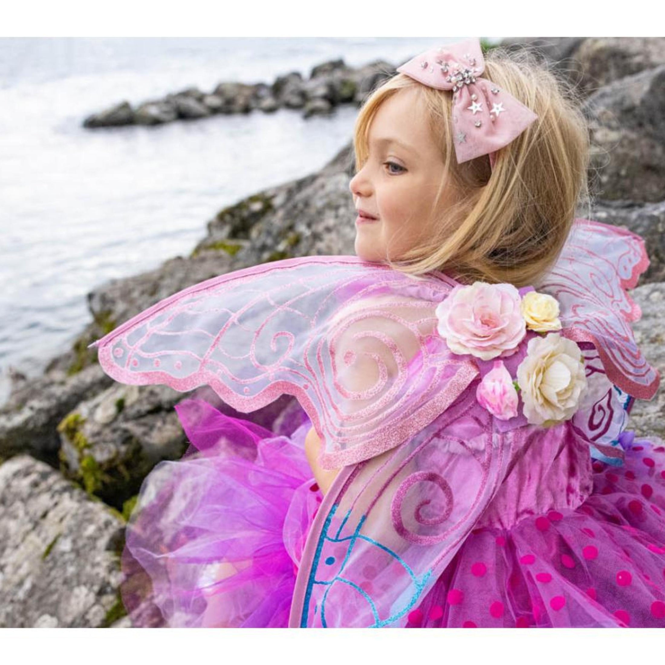 Παιδική στέκα μαλλιών Boutique Ροζ φιογκάκι