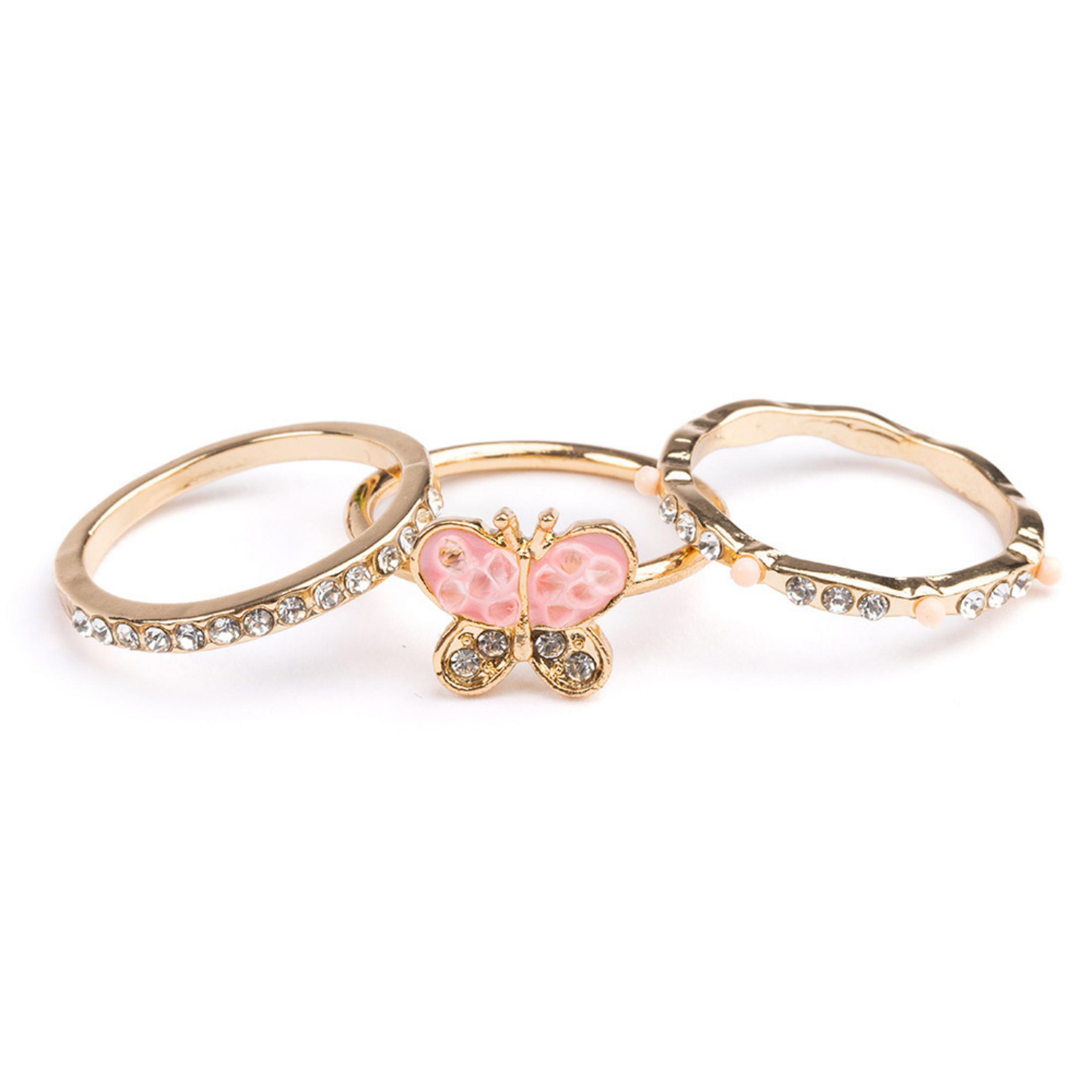 Set of 3 Boutique Butterfly rings