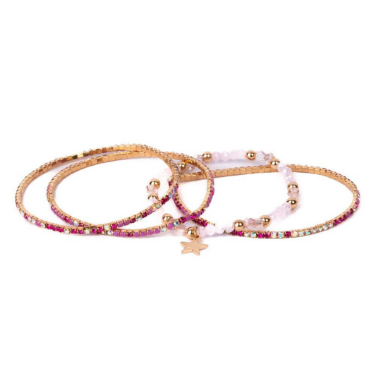 Girls set of 4 bracelets Boutique glam Star