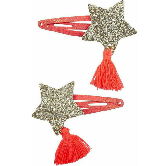 Girls hair clips Stars with tassels