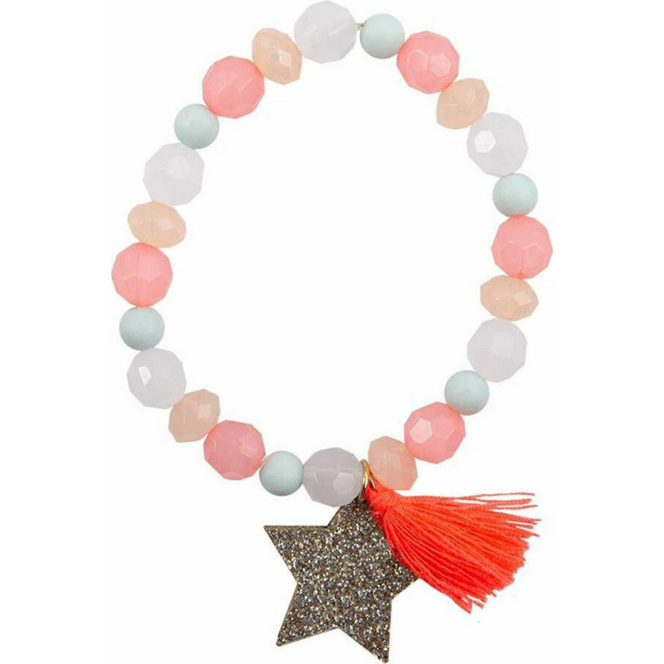 Girls bracelet gold glitter Star-pompon