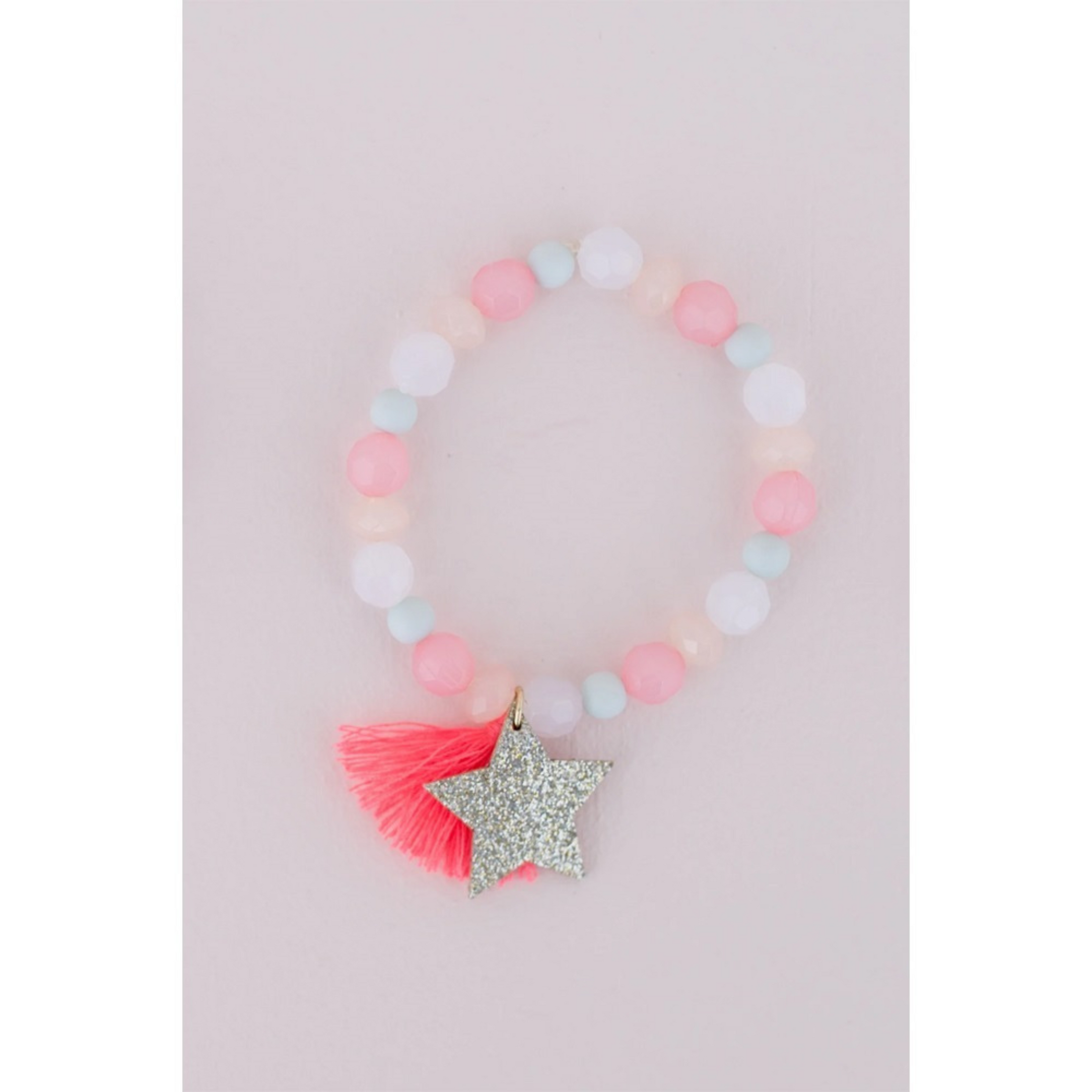 Girls bracelet gold glitter Star-pompon