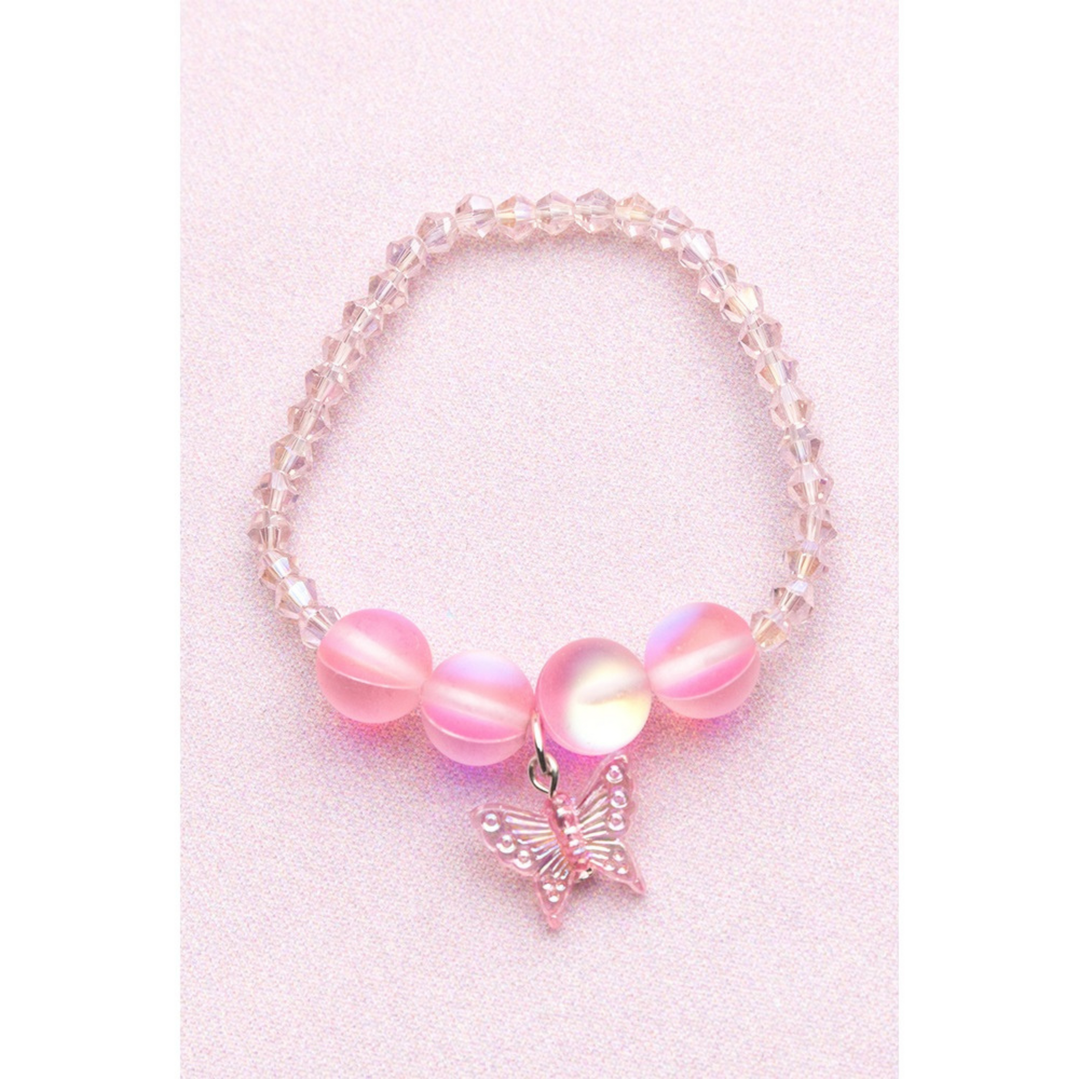 Girls Boutique bracelet pink butterfly