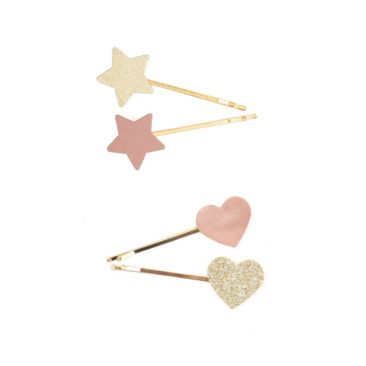 Children's hair clips rose-gold Star