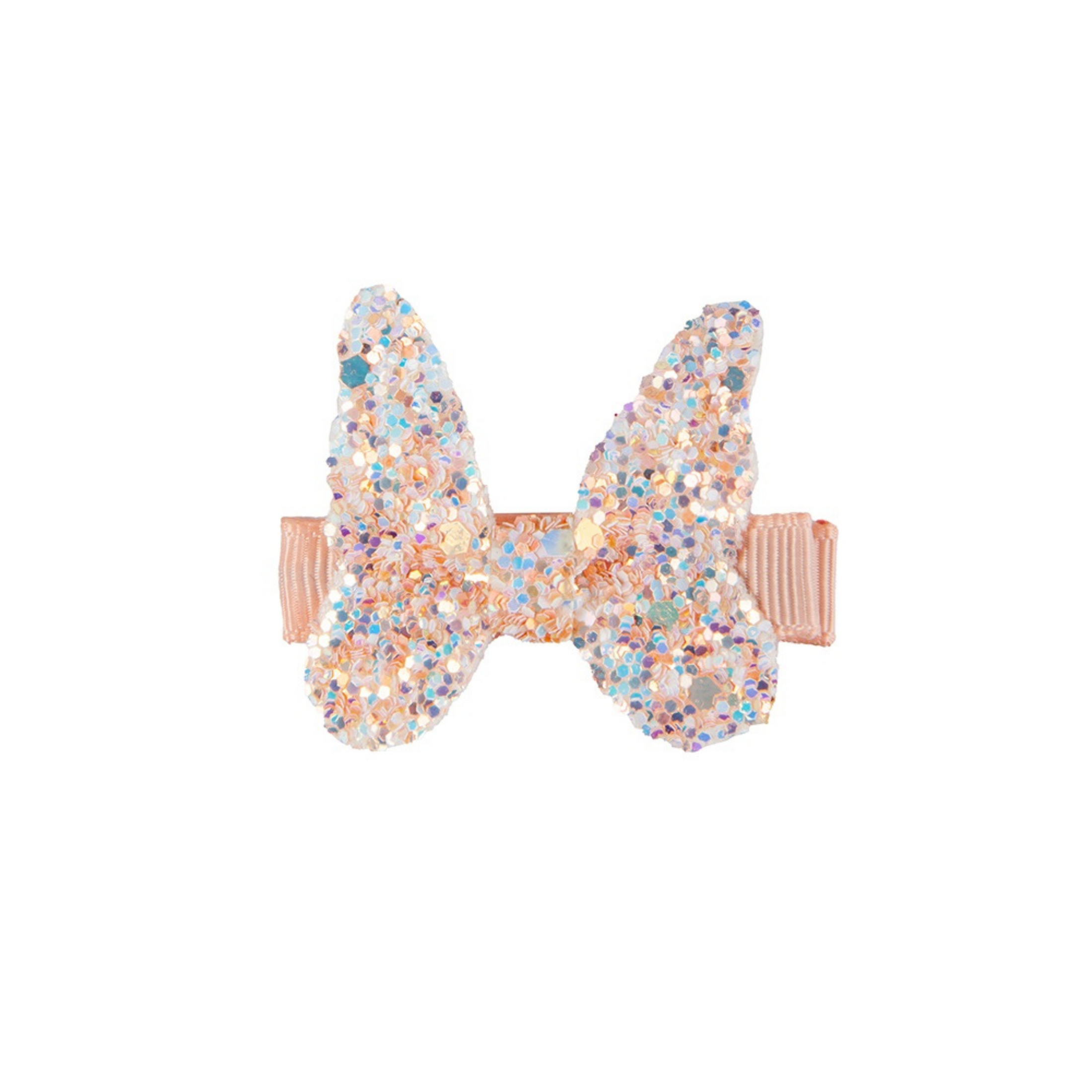 Girls hair clips salmon with glitter Butterfly